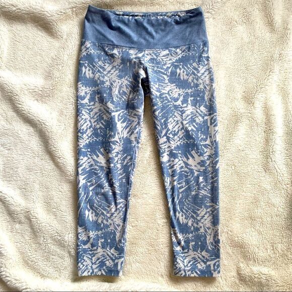 Prana XS Light Blue and Gray Tropical Leggings - Picture 1 of 10